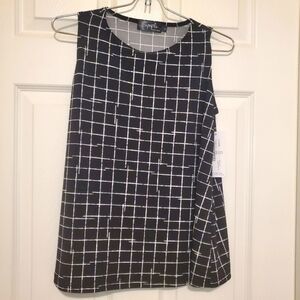 Sympli Sleeveless Black and White Top Sz 4